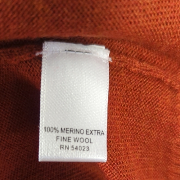 Men's Banana Republic Extra Fine Merino Wool Sweater Burnt Orange L preppy - Picture 5 of 6